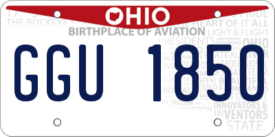 OH license plate GGU1850