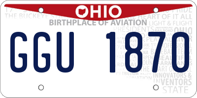 OH license plate GGU1870