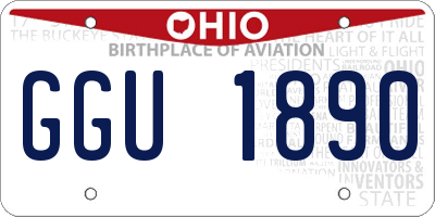 OH license plate GGU1890