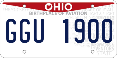 OH license plate GGU1900