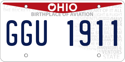OH license plate GGU1911