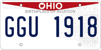 OH license plate GGU1918