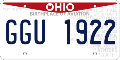 OH license plate GGU1922