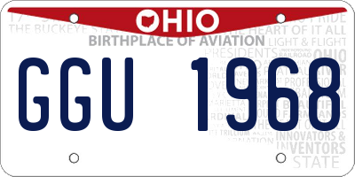 OH license plate GGU1968
