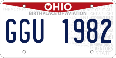 OH license plate GGU1982