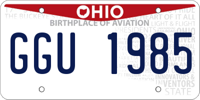 OH license plate GGU1985