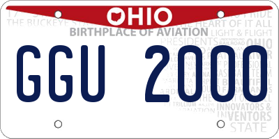 OH license plate GGU2000