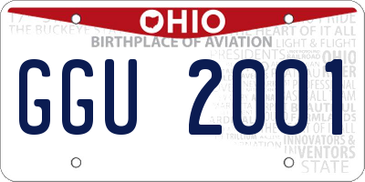 OH license plate GGU2001