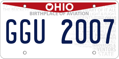 OH license plate GGU2007
