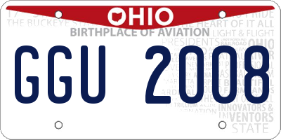 OH license plate GGU2008