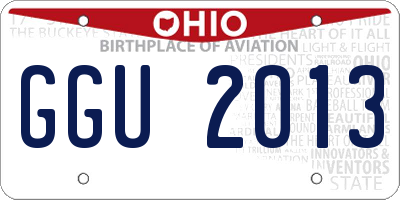 OH license plate GGU2013