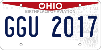 OH license plate GGU2017