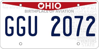 OH license plate GGU2072