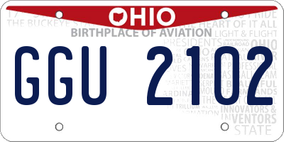 OH license plate GGU2102