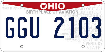 OH license plate GGU2103