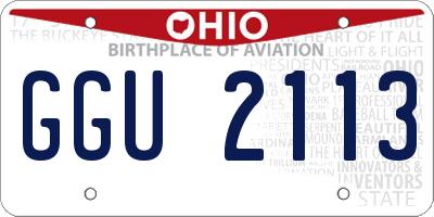 OH license plate GGU2113