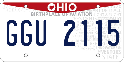 OH license plate GGU2115