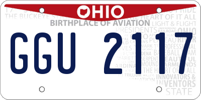 OH license plate GGU2117