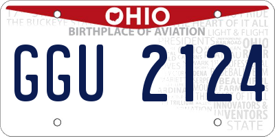 OH license plate GGU2124