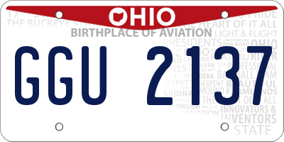 OH license plate GGU2137