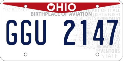 OH license plate GGU2147