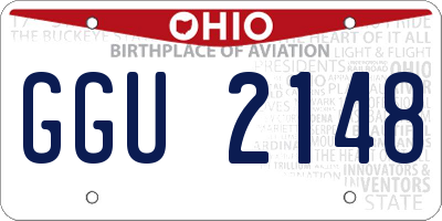 OH license plate GGU2148