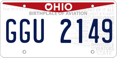 OH license plate GGU2149