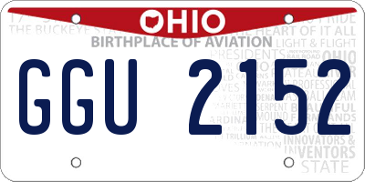 OH license plate GGU2152
