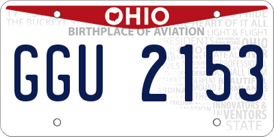 OH license plate GGU2153