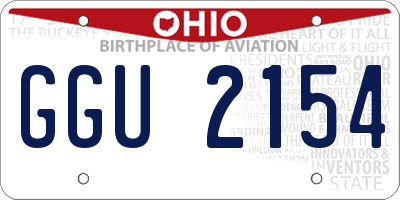 OH license plate GGU2154