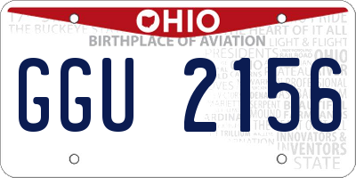 OH license plate GGU2156