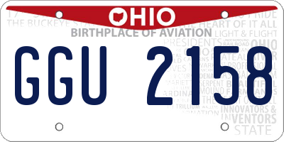 OH license plate GGU2158