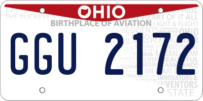 OH license plate GGU2172
