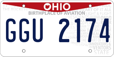 OH license plate GGU2174
