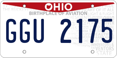 OH license plate GGU2175