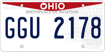 OH license plate GGU2178