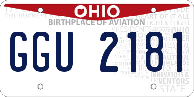 OH license plate GGU2181