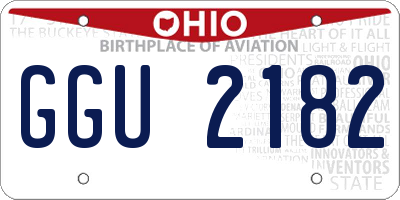 OH license plate GGU2182