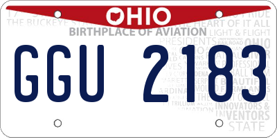 OH license plate GGU2183