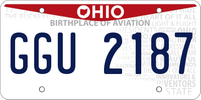OH license plate GGU2187