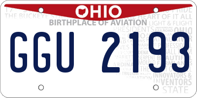 OH license plate GGU2193