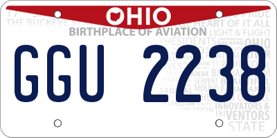 OH license plate GGU2238