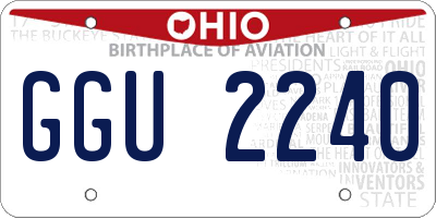 OH license plate GGU2240