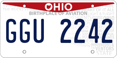 OH license plate GGU2242