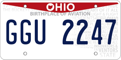 OH license plate GGU2247