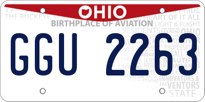 OH license plate GGU2263