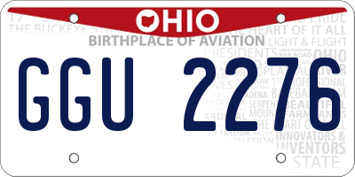 OH license plate GGU2276