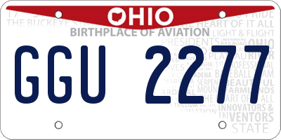 OH license plate GGU2277