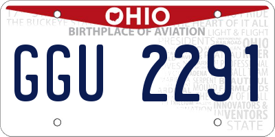 OH license plate GGU2291