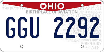 OH license plate GGU2292